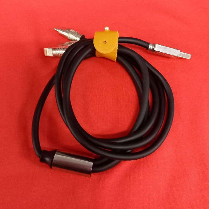 کابل تبدیل USB به micro USB/لایتنینگ/USB-C مدل B012025 طول 1.2 متر