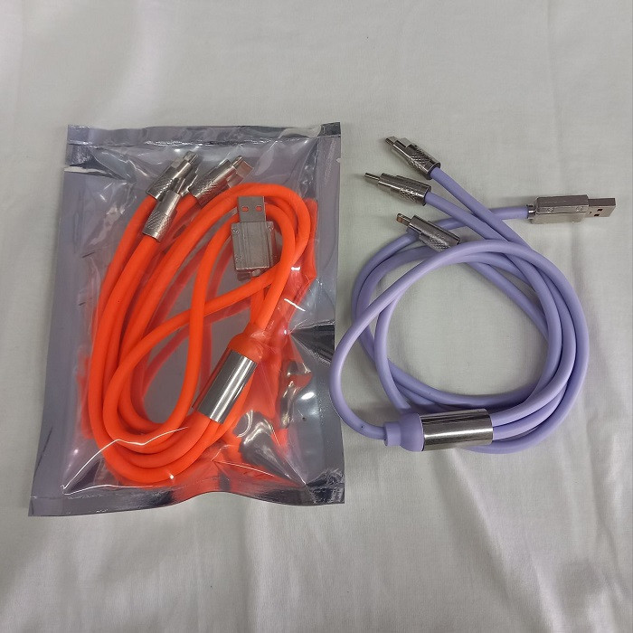 کابل تبدیل USB به micro USB/لایتنینگ/USB-C مدل B012025 طول 1.2 متر