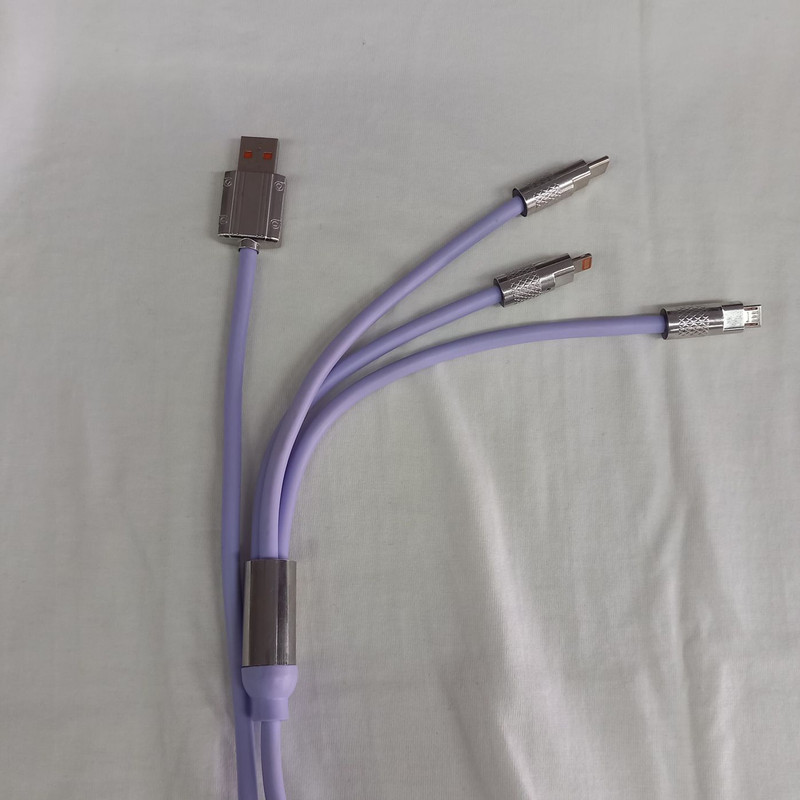 کابل تبدیل USB به micro USB/لایتنینگ/USB-C مدل B012025 طول 1.2 متر