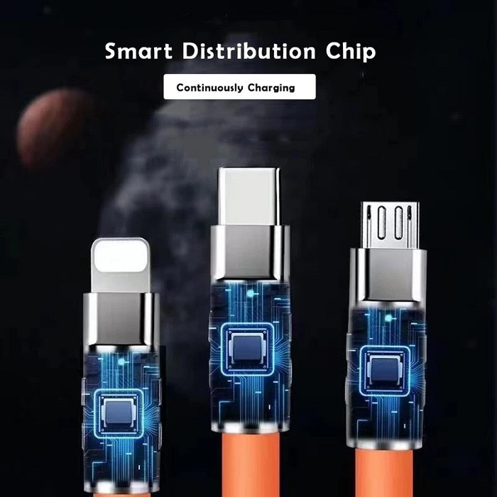 کابل تبدیل USB به micro USB/لایتنینگ/USB-C مدل B012025 طول 1.2 متر