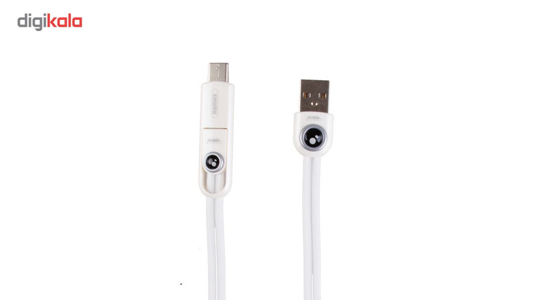 کابل تبدیل USB به لایتینینگ و MicroUSB و تایپ سی ریمکس مدل Rc_073th به طول 1 متر