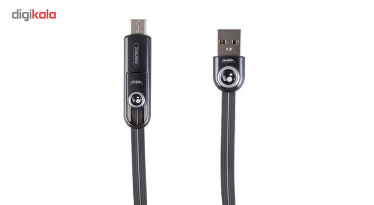 کابل تبدیل USB به لایتینینگ و MicroUSB و تایپ سی ریمکس مدل Rc_073th به طول 1 متر