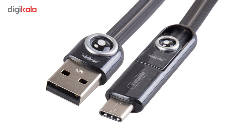 کابل تبدیل USB به لایتینینگ و MicroUSB و تایپ سی ریمکس مدل Rc_073th به طول 1 متر