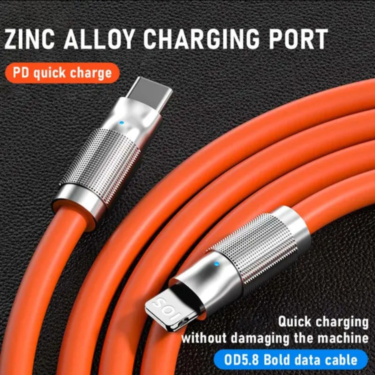 کابل تبدیل USB-C به لایتنینگ مدل CI35W فست شارژ طول 1 متر