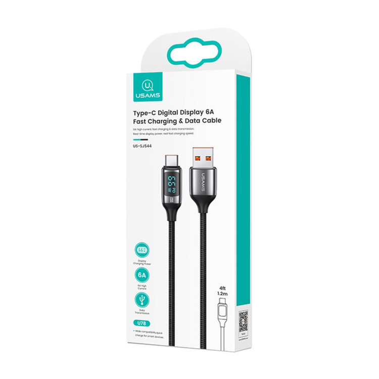 کابل تبدیل USB به USB-C یوسمز مدل US-SJ544-66W طول 1.2 متر