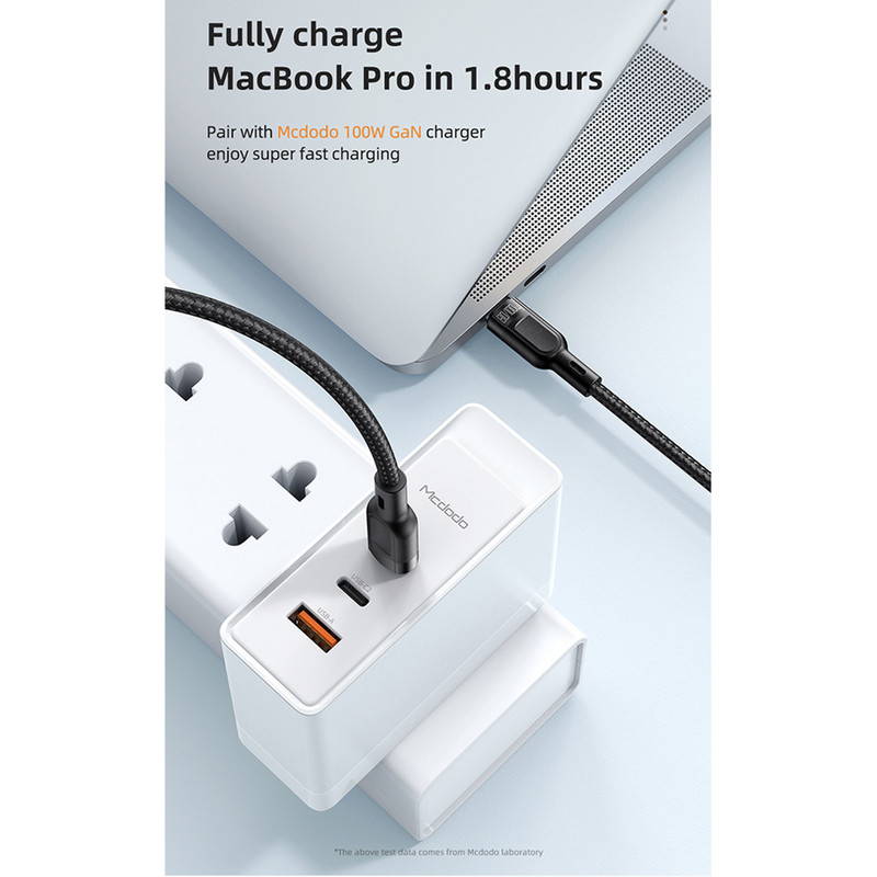 کابل USB-C به USB-C/USB-C مک دودو مدل 2IN1 PD Fast Charging 100W طول 1.2 متر