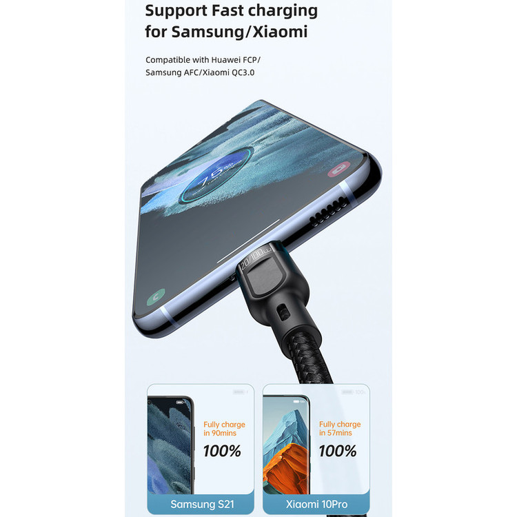 کابل USB-C به USB-C/USB-C مک دودو مدل 2IN1 PD Fast Charging 100W طول 1.2 متر