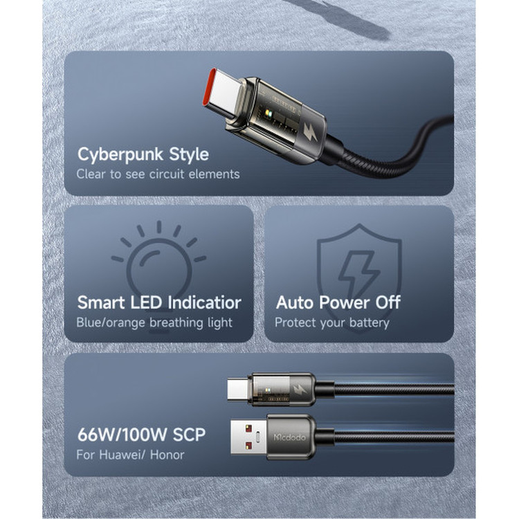 کابل تبدیل USB به USB-C مک دودو مدل CA-3151 طول 1.8 متر