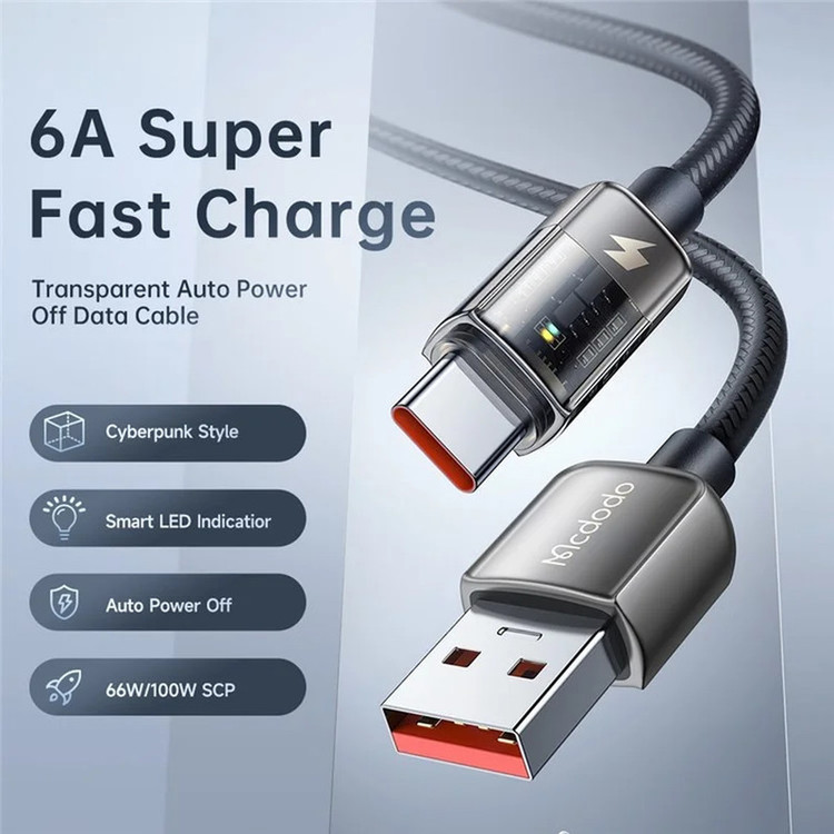 کابل تبدیل USB به USB-C مک دودو مدل CA-3151 طول 1.8 متر