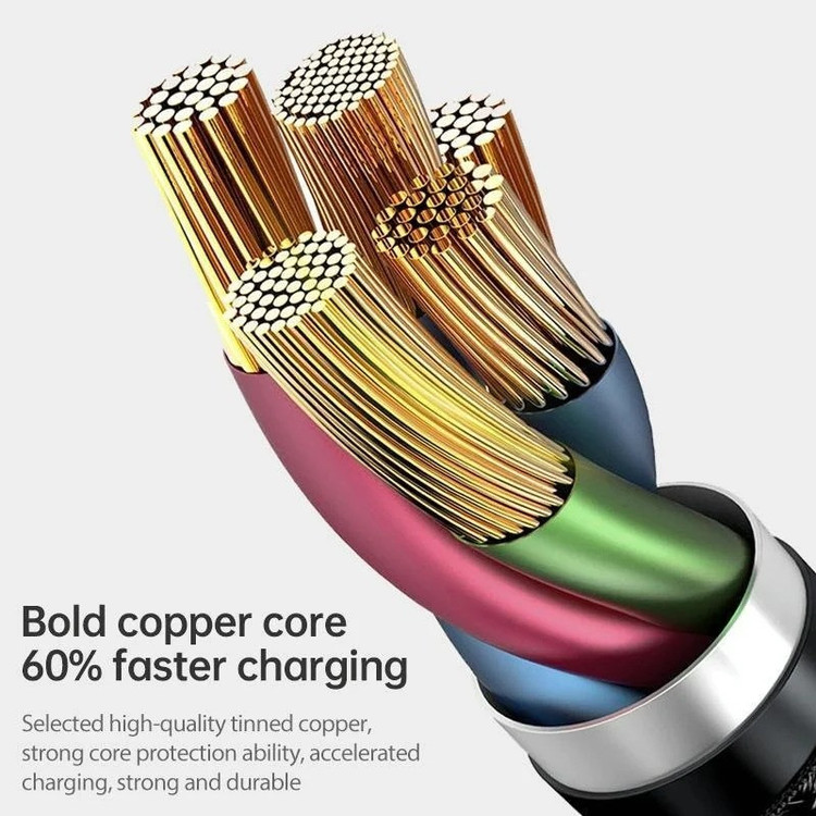 کابل تبدیل USB به لایتنینگ/USB-C/microUSB اوی مدل CL-971 طول 1.2 متر