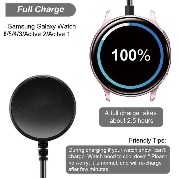 کابل شارژکروکودیل مدل C-R مناسب برای ساعت هوشمند سامسونگ Galaxy Watch 4/5/6 سایز 40/42/43/44/46/47 میلی متری