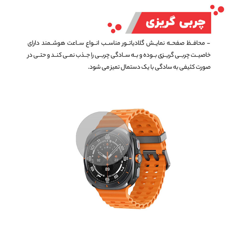 محافظ صفحه نمایش گلادیاتور مدل GWL1000 مناسب برای ساعت هوشمند سامسونگ Galaxy Watch Ultra