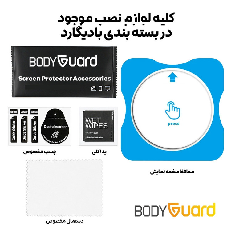 محافظ صفحه نمایش شیشه ای بادیگارد مدل Frame مناسب برای ساعت هوشمند سامسونگ Galaxy Watch 7 40 mm