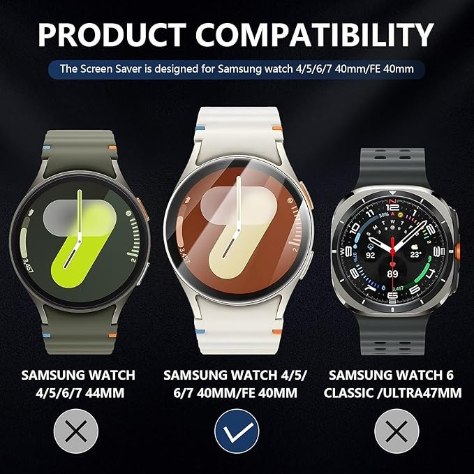 محافظ صفحه نمایش شیشه ای بادیگارد مدل Frame مناسب برای ساعت هوشمند سامسونگ Galaxy Watch 7 40 mm