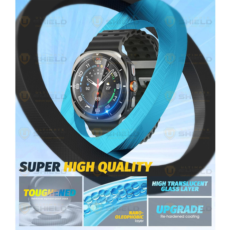 محافظ صفحه نمایش شیشهای آلتیمیت شیلد مدل Glass-UL مناسب برای ساعت هوشمند سامسونگ Galaxy Watch 7 Ultra 47mm بسته دو عددی