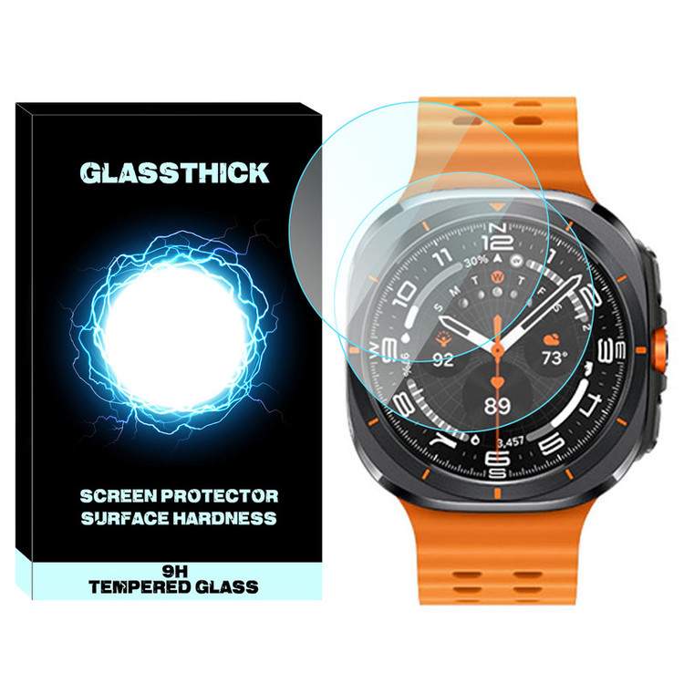 محافظ صفحه نمایش شیشهای گلستیک مدل Glass-GL مناسب برای ساعت هوشمند سامسونگ Galaxy Watch 7 Ultra 47mm بسته دو عددی