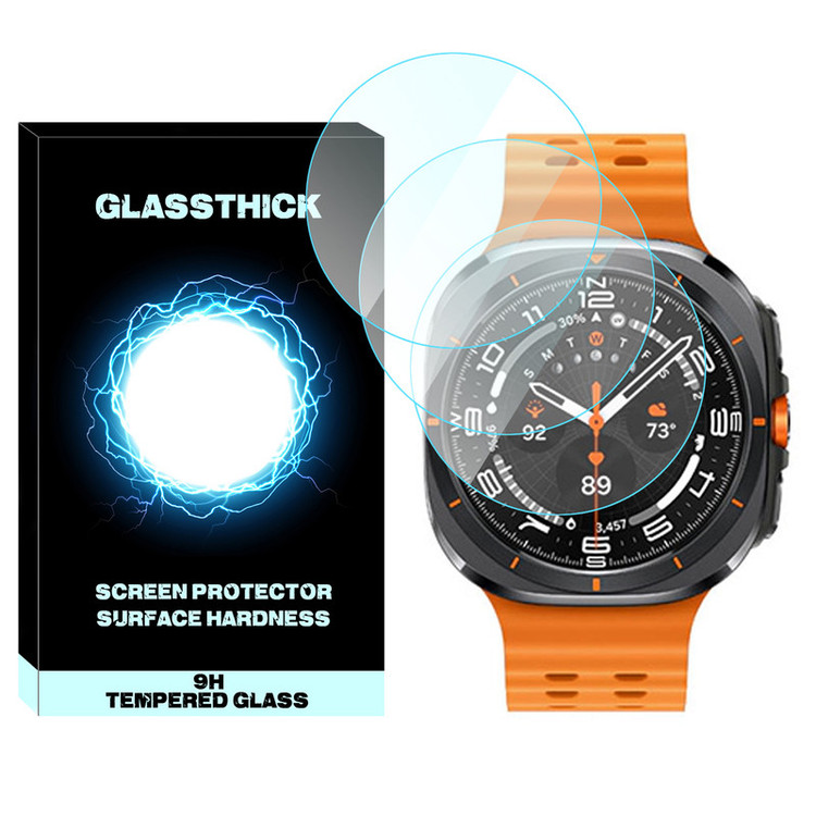 محافظ صفحه نمایش شیشهای گلستیک مدل Glass-GL مناسب برای ساعت هوشمند سامسونگ Galaxy Watch 7 Ultra 47mm بسته سه عددی