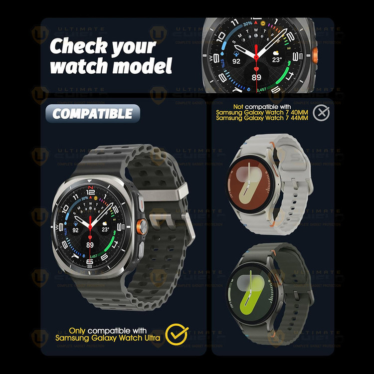 محافظ صفحه نمایش شیشهای آلتیمیت شیلد مدل Glass-UL مناسب برای ساعت هوشمند سامسونگ Galaxy Watch 7 Ultra 47mm بسته سه عددی
