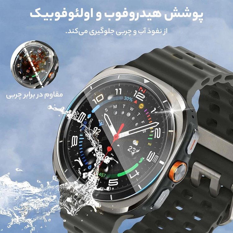 محافظ صفحه نمایش شیشهای آلتیمیت شیلد مدل Glass-UL مناسب برای ساعت هوشمند سامسونگ Galaxy Watch 7 Ultra 47mm بسته سه عددی