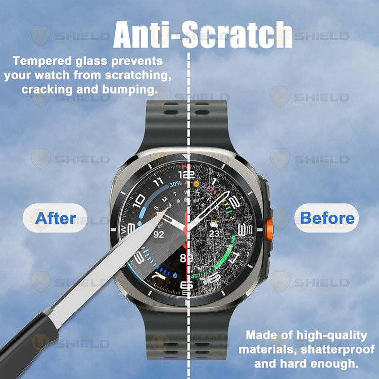 محافظ صفحه نمایش شیشهای آلتیمیت شیلد مدل Glass-UL مناسب برای ساعت هوشمند سامسونگ Galaxy Watch 7 Ultra 47mm