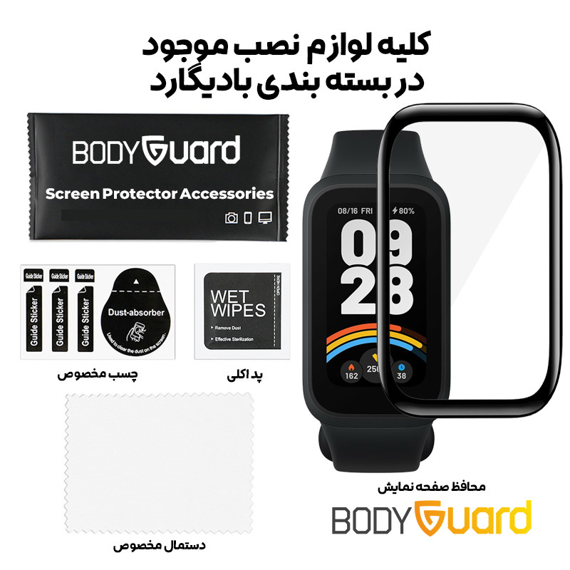 محافظ صفحه نمایش بادیگارد مدل PMMA مناسب برای ساعت هوشمند شیائومی Smart Band 9 Active