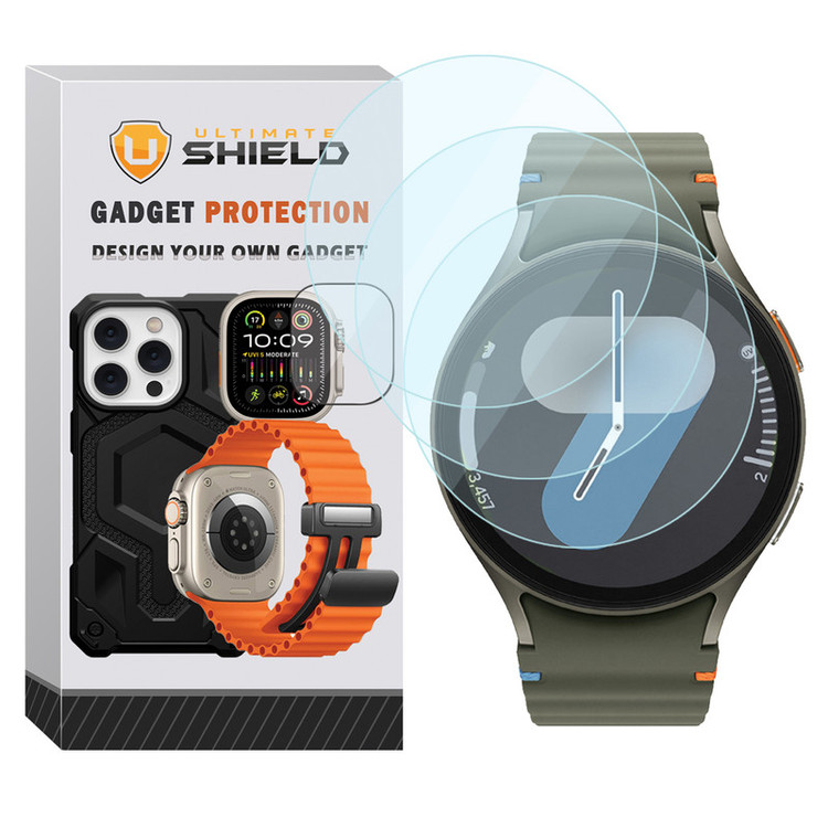 محافظ صفحه نمایش شیشهای آلتیمیت شیلد مدل Glass-UL مناسب برای ساعت هوشمند سامسونگ Galaxy Watch 7 44mm بسته سه عددی