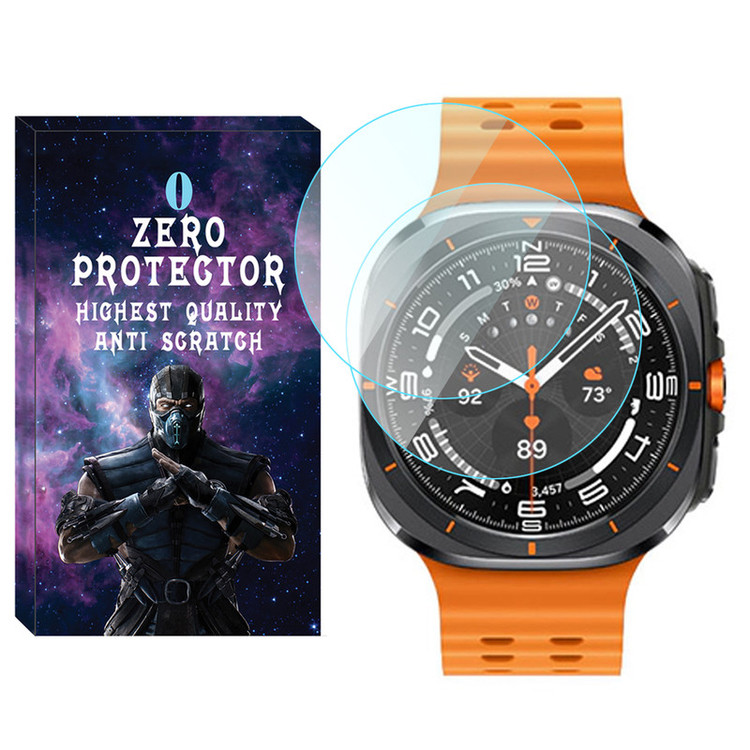 محافظ صفحه نمایش شیشهای زیرو مدل Glass-ZR مناسب برای ساعت هوشمند سامسونگ Galaxy Watch 7 Ultra 47mm بسته دو عددی