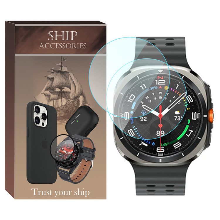 محافظ صفحه نمایش شیشهای شیپ مدل Glass-SH مناسب برای ساعت هوشمند سامسونگ Galaxy Watch 7 Ultra 47mm بسته دو عددی