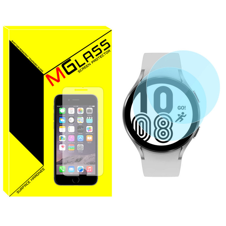 محافظ صفحه نمایش شیشهای امگلس مدل Glass-MG مناسب برای ساعت هوشمند سامسونگ Galaxy Watch 4 40mm بسته دو عددی