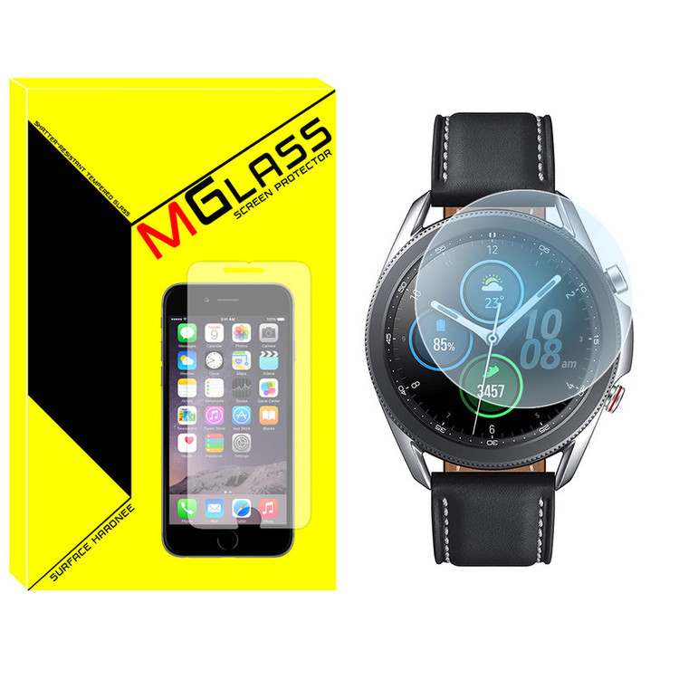 محافظ صفحه نمایش شیشهای امگلس مدل Glass-MG مناسب برای ساعت هوشمند سامسونگ Galaxy Watch 3 45mm