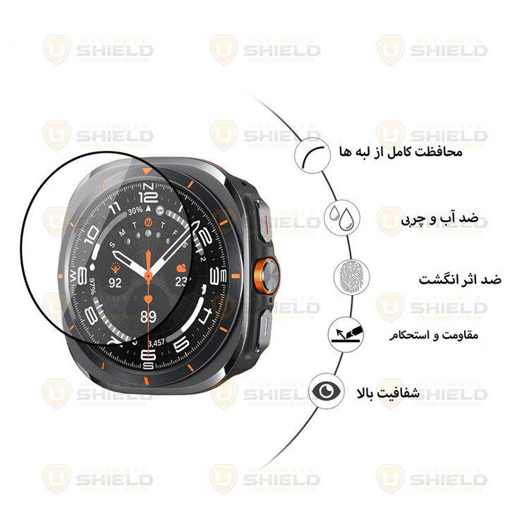 محافظ صفحه نمایش آلتیمیت شیلد مدل Pmma-UL مناسب برای ساعت هوشمند سامسونگ Galaxy Watch 7 Ultra 47mm بسته سه عددی