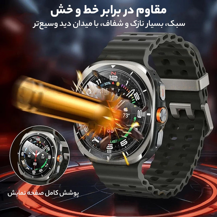 محافظ صفحه نمایش آلتیمیت شیلد مدل Pmma-UL مناسب برای ساعت هوشمند سامسونگ Galaxy Watch 7 Ultra 47mm بسته سه عددی