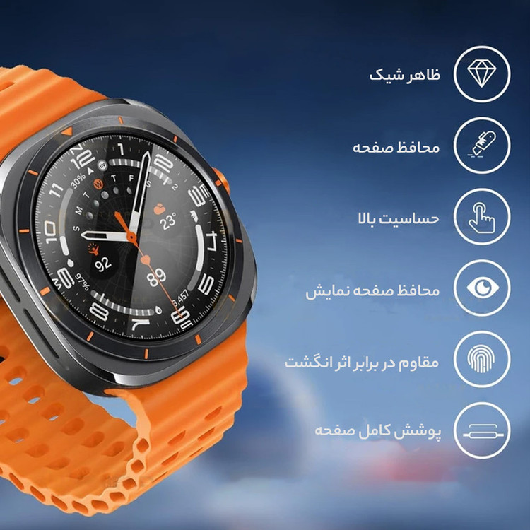 محافظ صفحه نمایش آلتیمیت شیلد مدل Pmma-UL مناسب برای ساعت هوشمند سامسونگ Galaxy Watch 7 Ultra 47mm بسته سه عددی