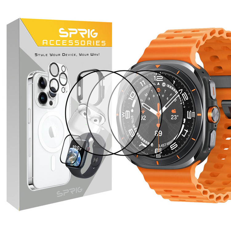 محافظ صفحه نمایش اسپریگ مدل Pmma-SPG مناسب برای ساعت هوشمند سامسونگ Galaxy Watch 7 Ultra 47mm بسته سه عددی