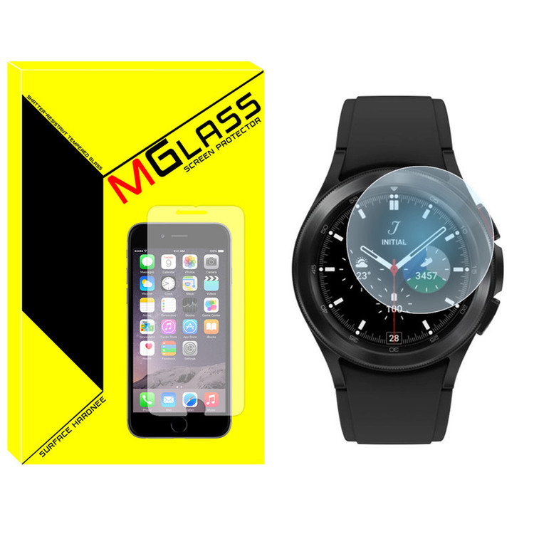 محافظ صفحه نمایش شیشهای امگلس مدل Glass-MG مناسب برای ساعت هوشمند سامسونگ Galaxy Watch 4 classic 42mm