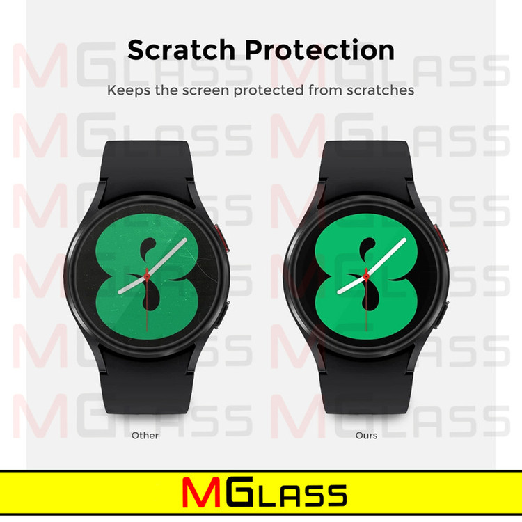 محافظ صفحه نمایش شیشهای امگلس مدل Glass-MG مناسب برای ساعت هوشمند سامسونگ Galaxy Watch 4 classic 42mm