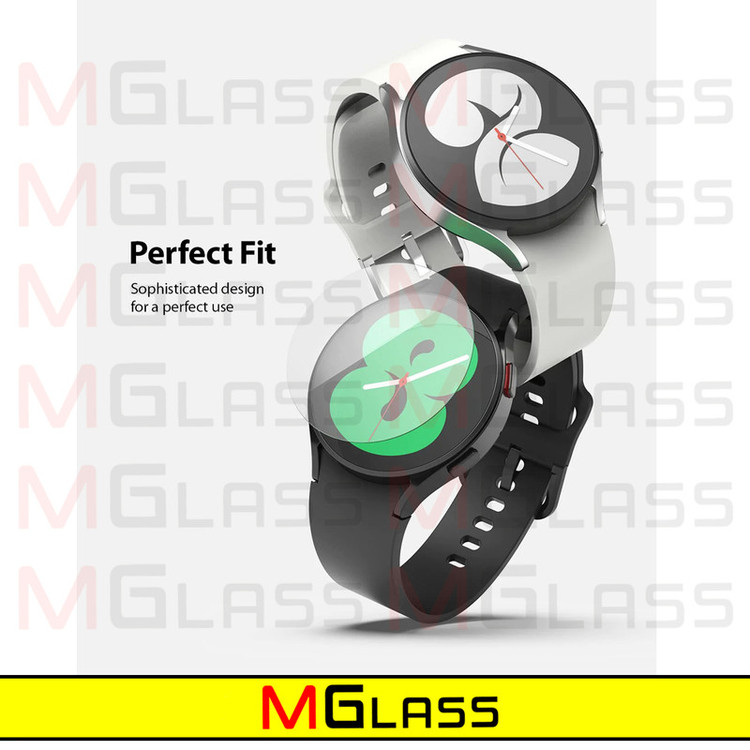 محافظ صفحه نمایش شیشهای امگلس مدل Glass-MG مناسب برای ساعت هوشمند سامسونگ Galaxy Watch 4 44mm بسته سه عددی