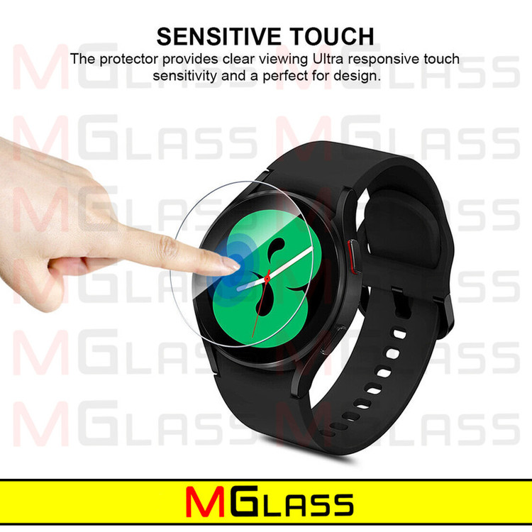 محافظ صفحه نمایش شیشهای امگلس مدل Glass-MG مناسب برای ساعت هوشمند سامسونگ Galaxy Watch 4 44mm بسته سه عددی