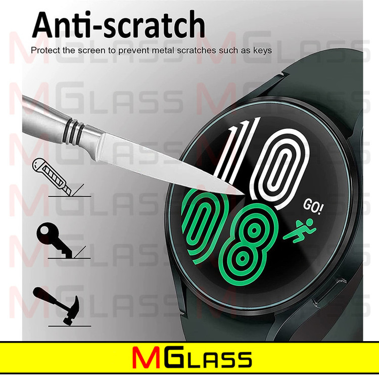 محافظ صفحه نمایش شیشهای امگلس مدل Glass-MG مناسب برای ساعت هوشمند سامسونگ Galaxy Watch 4 44mm بسته سه عددی
