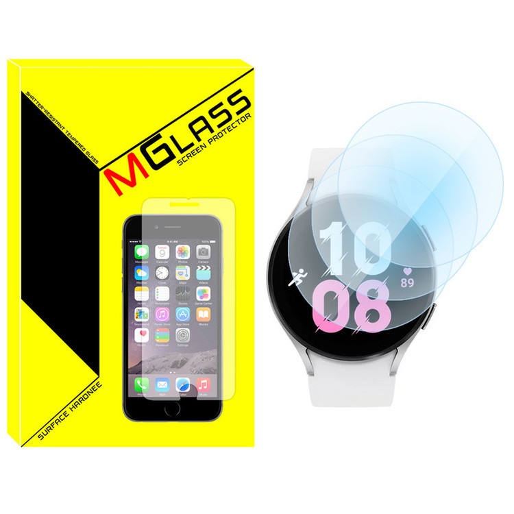 محافظ صفحه نمایش شیشهای امگلس مدل Glass-MG مناسب برای ساعت هوشمند سامسونگ Galaxy Watch 5 44mm بسته سه عددی