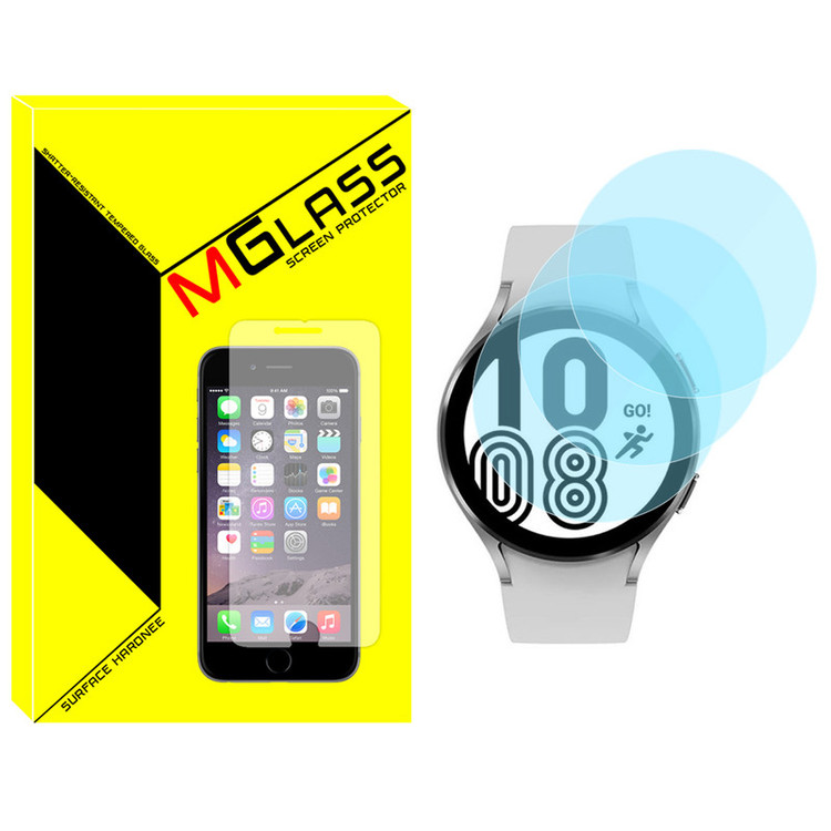 محافظ صفحه نمایش شیشهای امگلس مدل Glass-MG مناسب برای ساعت هوشمند سامسونگ Galaxy Watch 4 40mm بسته سه عددی