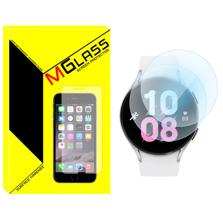 محافظ صفحه نمایش شیشهای ام گلس مدل SH-MG مناسب برای ساعت هوشمند سامسونگ Galaxy Watch 5 44mm بسته دو عددی