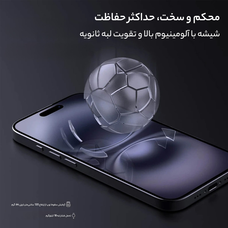 محافظ صفحه نمایش D`hard مناسب برای گوشی موبایل اپل iPhone 16/15 به همراه کیت نصب آسان