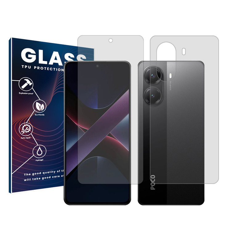 محافظ صفحه نمایش شفاف گلس مدل Resistant مناسب برای گوشی موبایل شیائومی Poco X7 Pro به همراه محافظ پشت گوشی