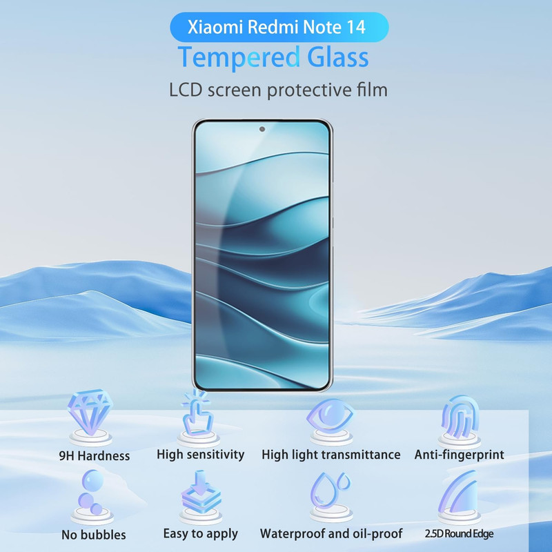 محافظ صفحه نمایش شیشه ای بادیگارد مدل Clear مناسب برای گوشی موبایل شیائومی Redmi Note 14 4G