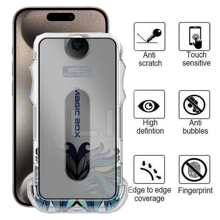محافظ صفحه نمایش حریم شخصی اپیکوی لیتوو مدل Lion Privacy Easy Install مناسب برای گوشی موبایل اپل iPhone 15 Pro Max به همراه کیت نصب