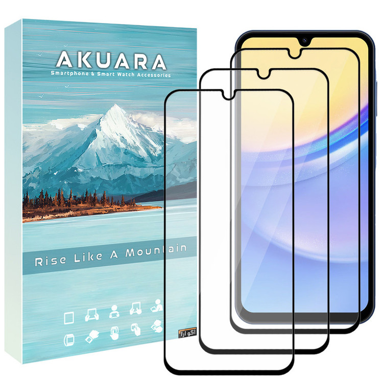 محافظ صفحه نمایش آکوآرا مدل Full AKU مناسب برای گوشی موبایل سامسونگ Galaxy A16 4G / A16 5G مجموعه سه عددی