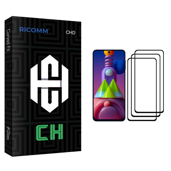 محافظ صفحه نمایش ریکام مدل CH glass مناسب برای گوشی موبایل سامسونگ Galaxy M51 بسته سه عددی