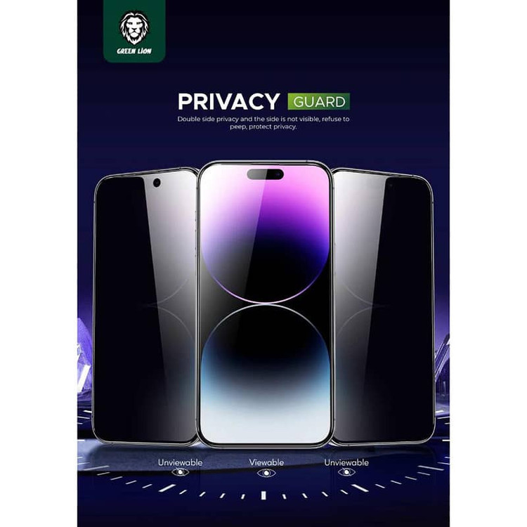 محافظ صفحه نمایش حریم خصوصی گرین لاین مدل 9H Steve privacy مناسب برای گوشی موبایل اپل iphone 15 Pro Max
