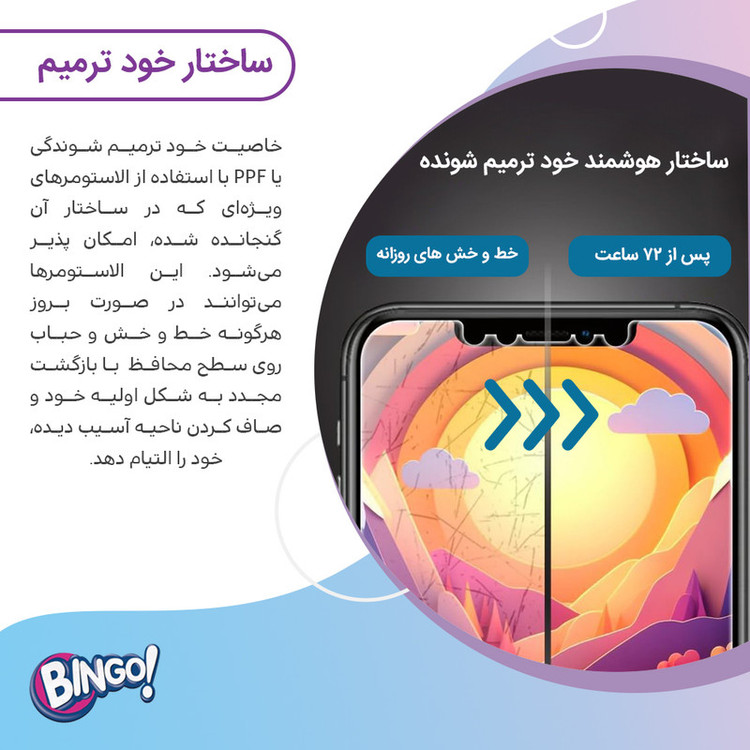 محافظ صفحه نمایش حریم شخصی بینگو مدل Tough مناسب برای گوشی موبایل سامسونگ Galaxy A56